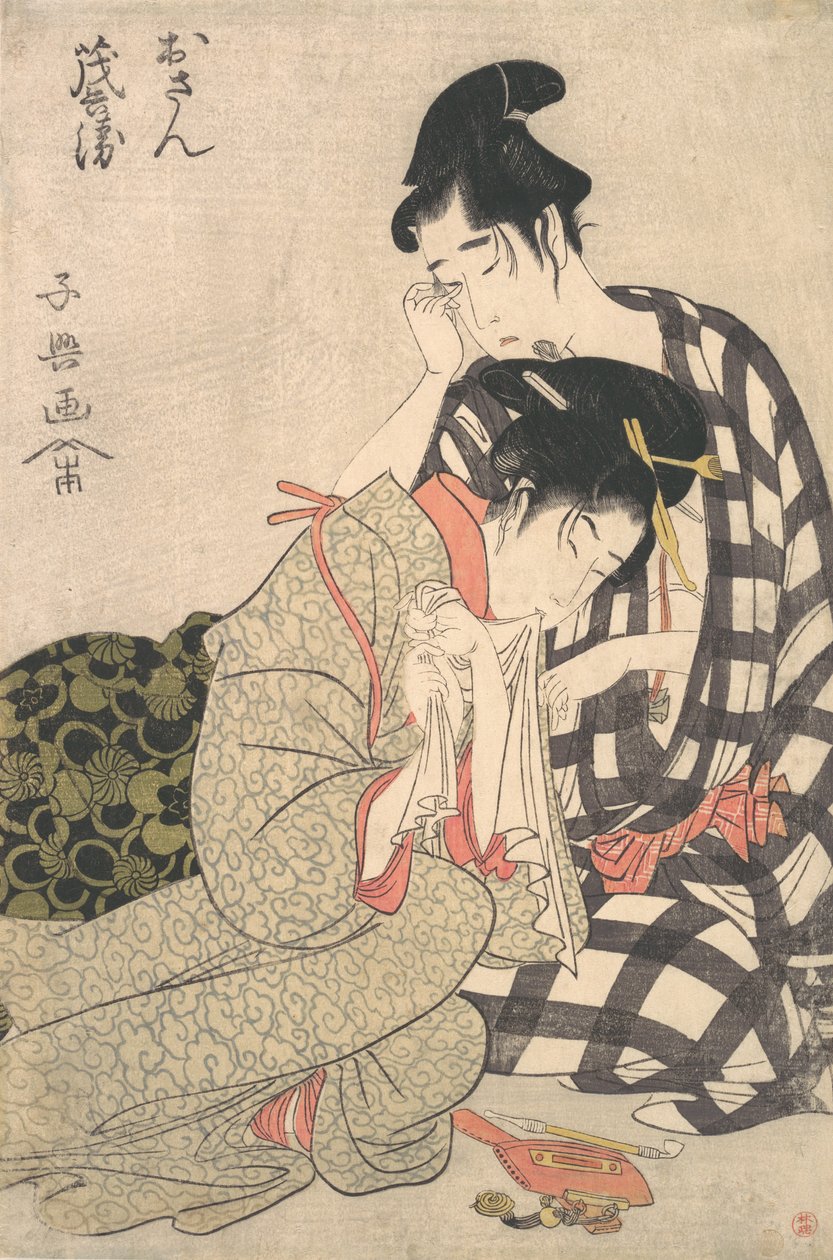 Disconsolate Lovers, ca. 1800. af Momokawa Shiko