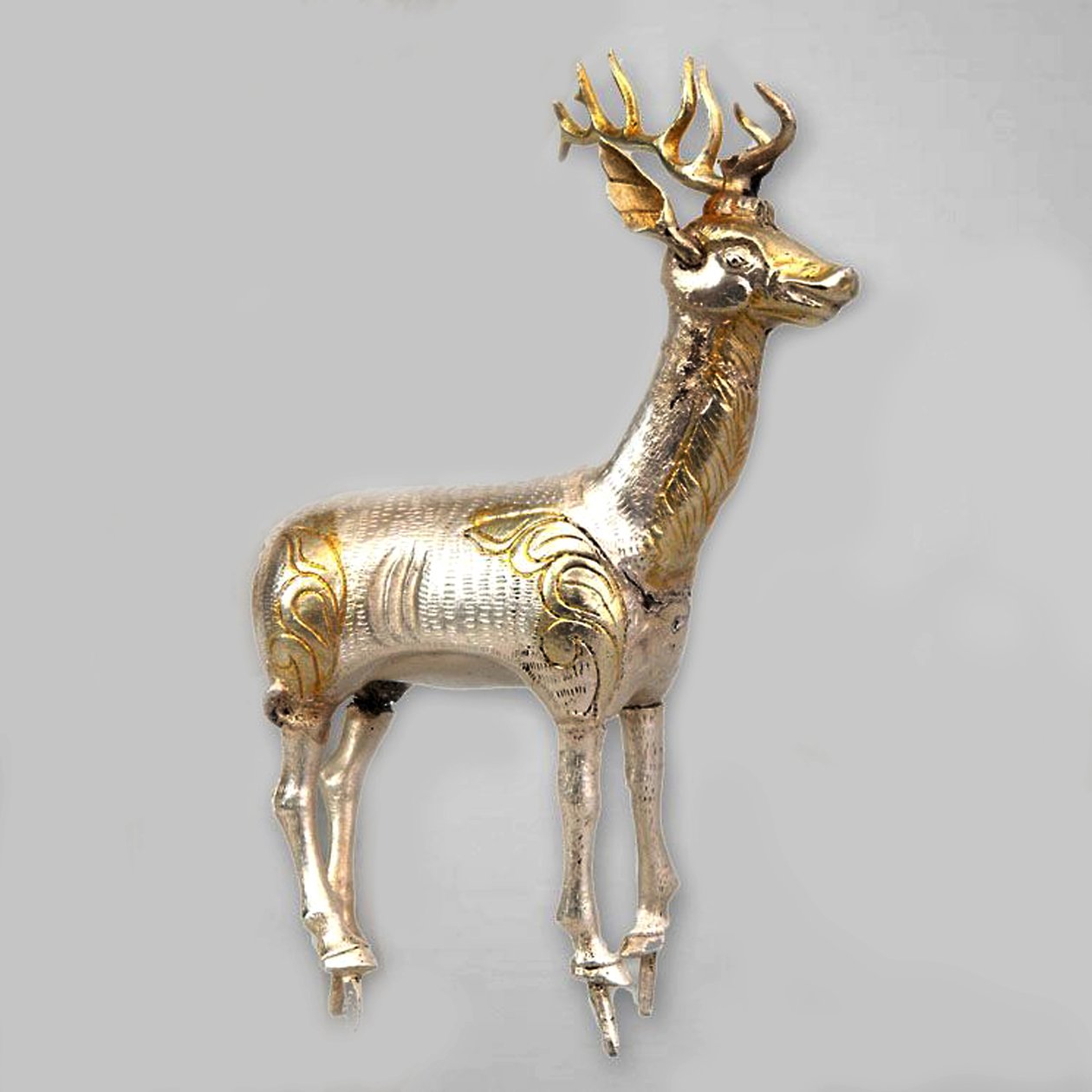 Stag, Arkhangai-provinsen, Khashaat-templet, Caydam, Mongoliet, ca. 730 (sølv med forgyldning) af Mongolian School