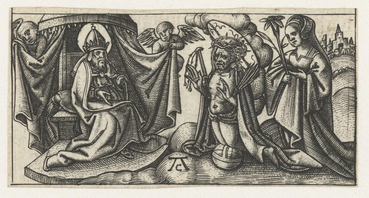 Kristus foran Guds trone af Monogrammist AC