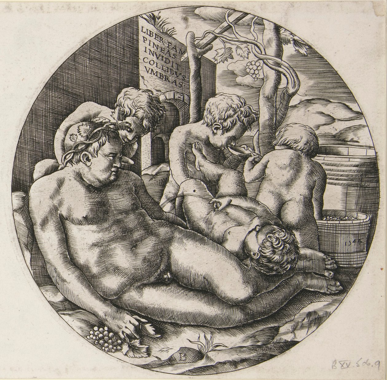 Bacchus og Putti af Monogrammist B