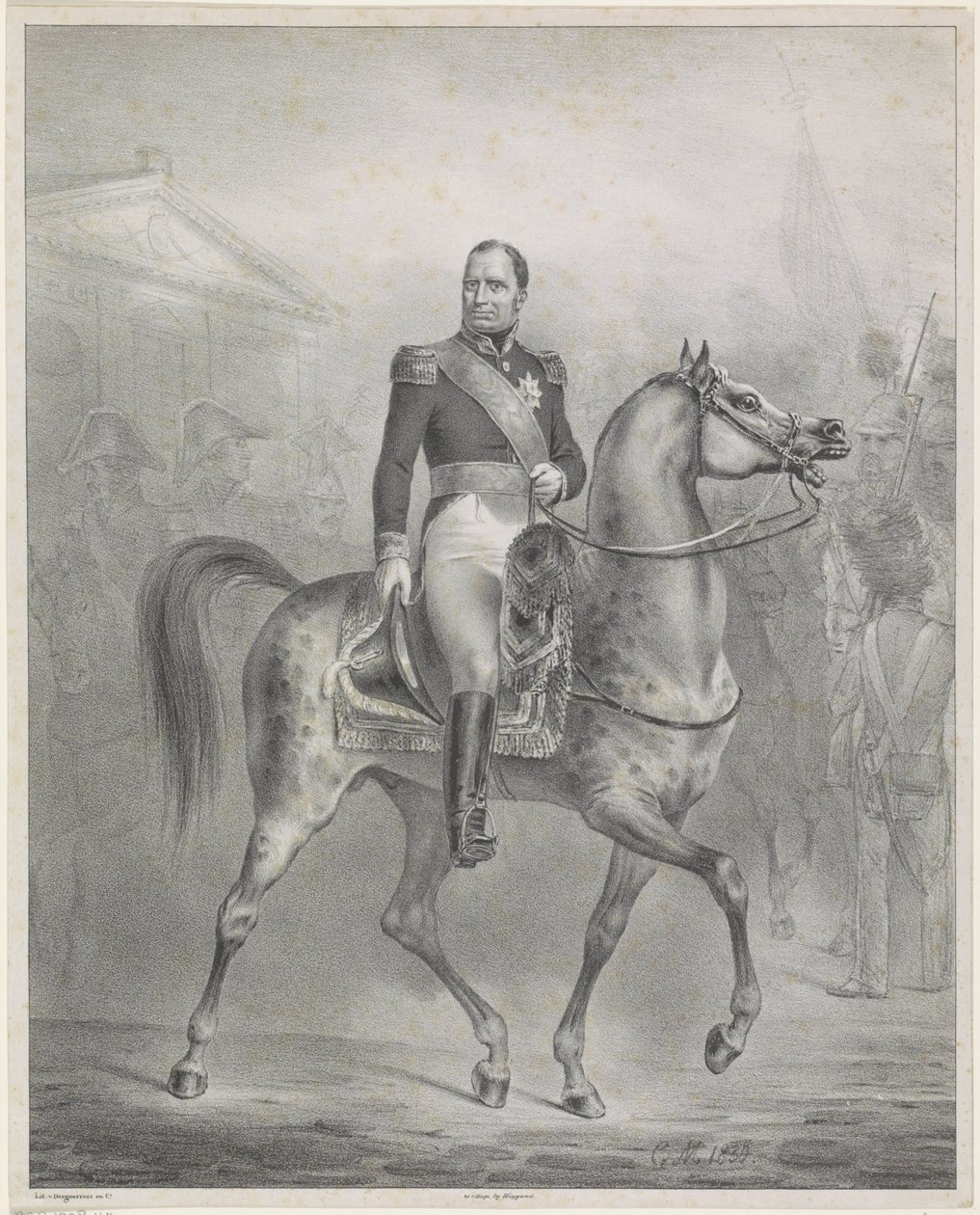 Rytterportræt af William I Frederik, konge af Holland af Monogrammist CM (Nederland)
