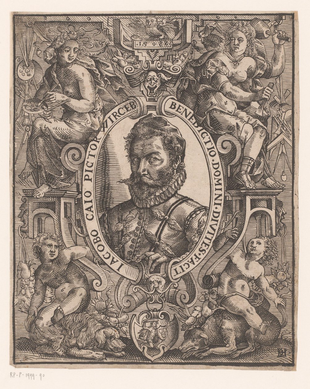 Portræt af Jacob Cay af Monogrammist DH (Duitsland)
