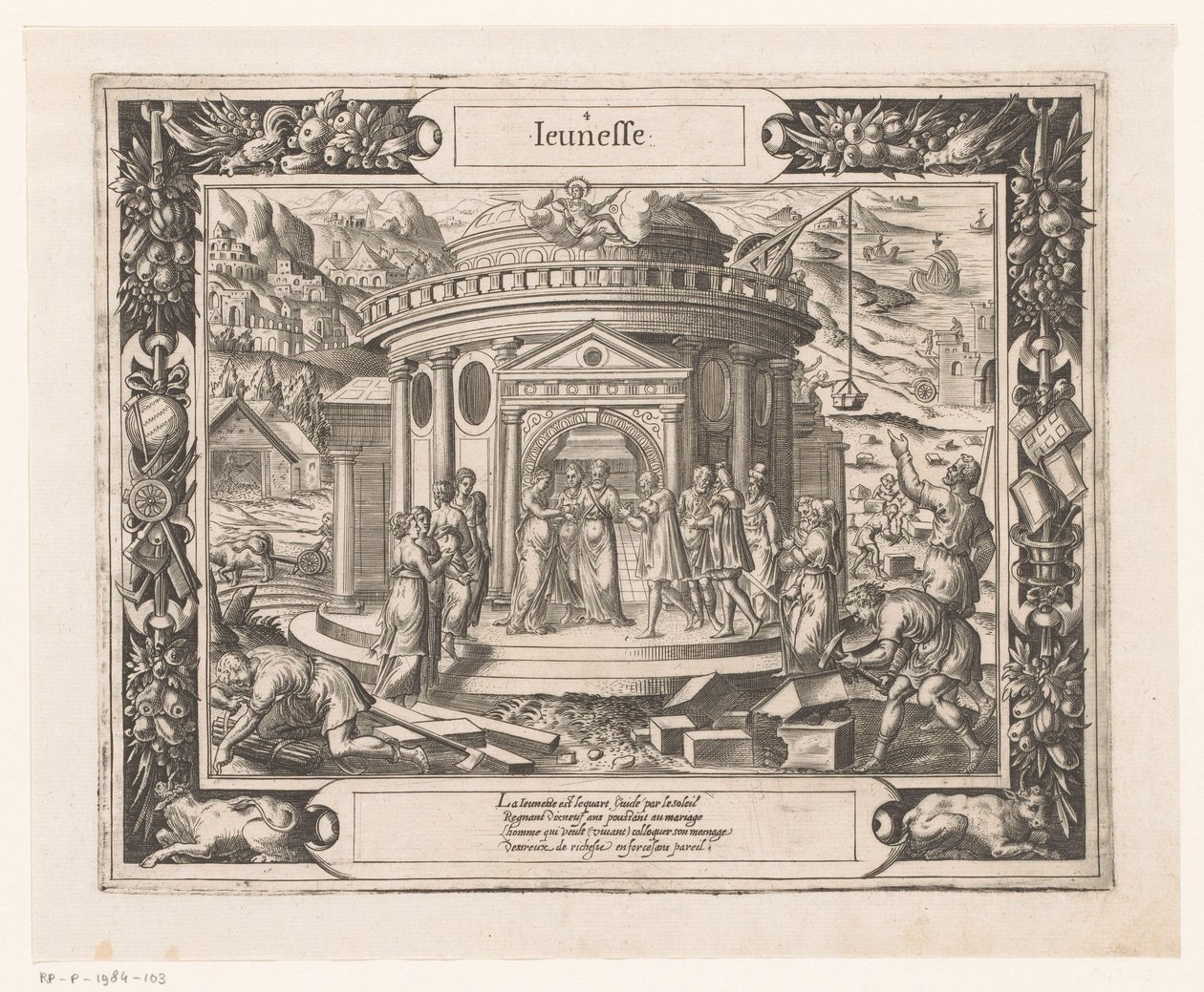 Ungdom under indflydelse af Apollo Jeunesse (titel på objekt) Seven Ages of Man (serietitel) Les Figvres Et Povrtraictz Des Sept Aages De L