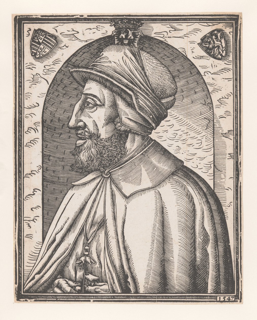 Portræt af Ferdinand I af Habsburg, tysk kejser af Monogrammist MR