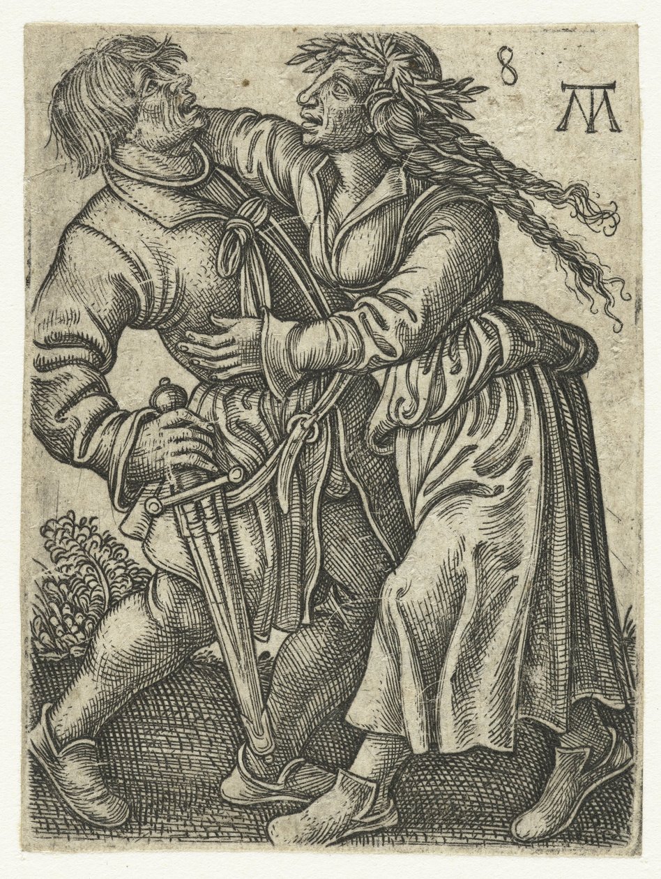 dansende gårdpar Dancing Peasants (serietitel) af Monogrammist MT