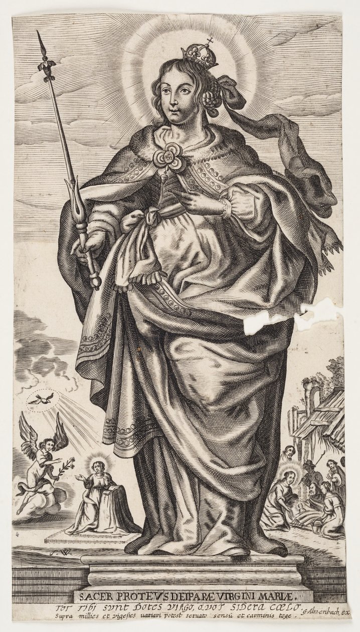 Jomfru Maria med Krone og Scepter af Monogrammist s.W.