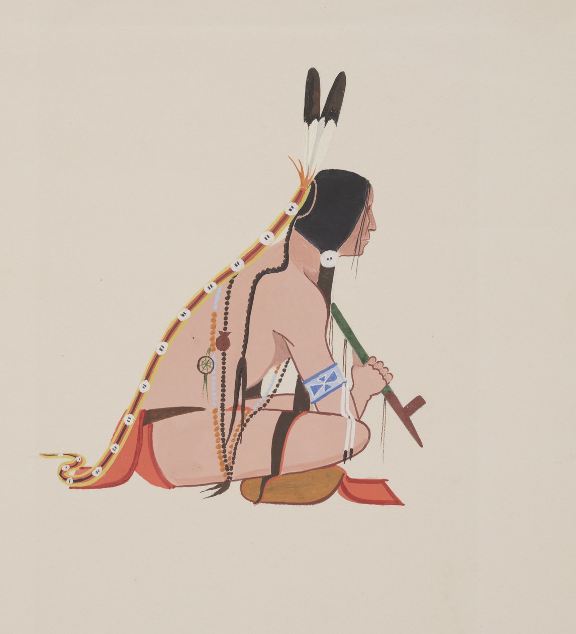 Cheyenne, ca. 1934 (akvarel) af Monroe Tsatoke