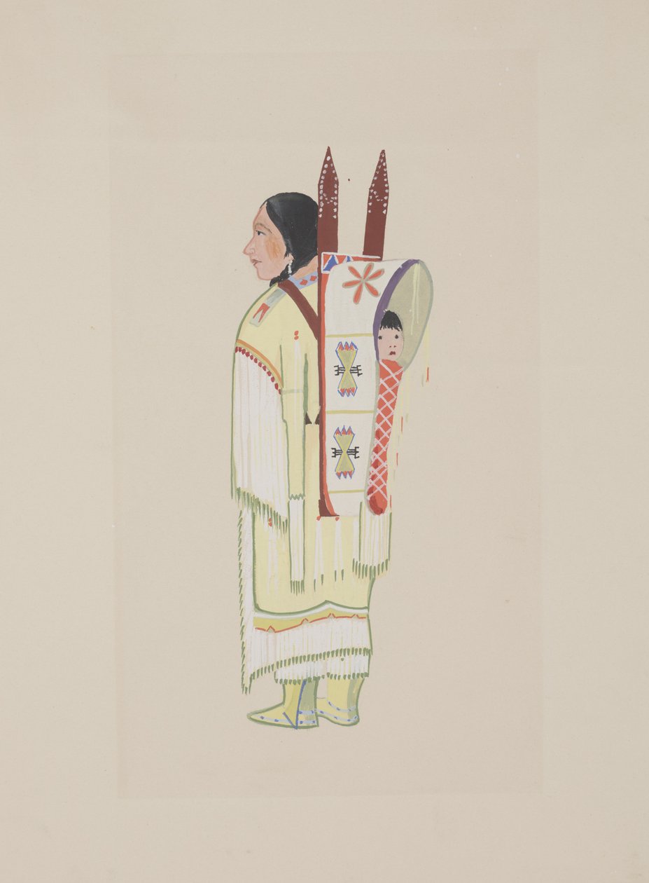 Kiowa Squaw, ca. 1934 (akvarel) af Monroe Tsatoke