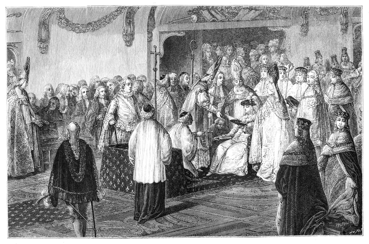 Kroningen af Ludvig XV, 1715, 1885 af Moreau