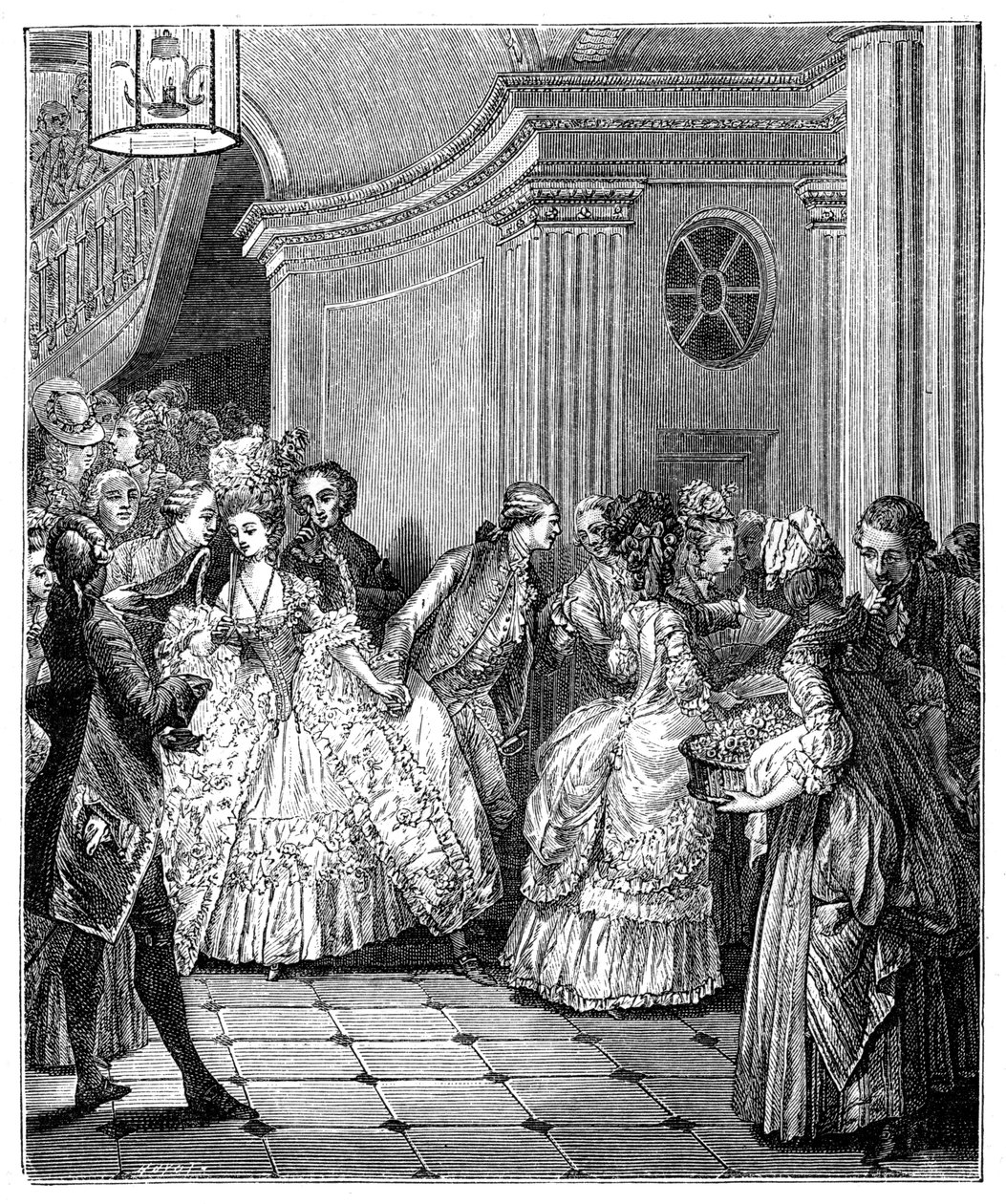 Forlader Operaen, 1885. af Moreau