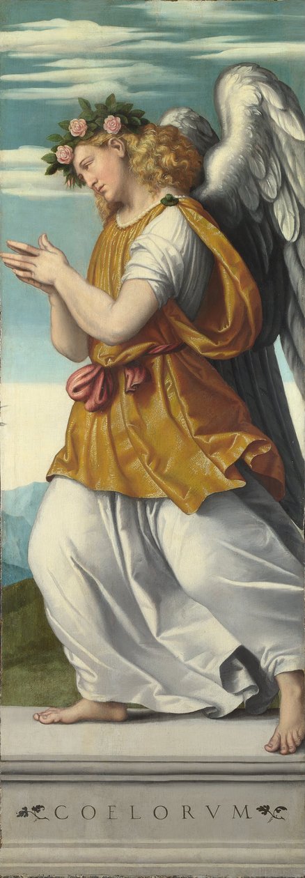 En tilbedende engel (1) af Moretto da Brescia