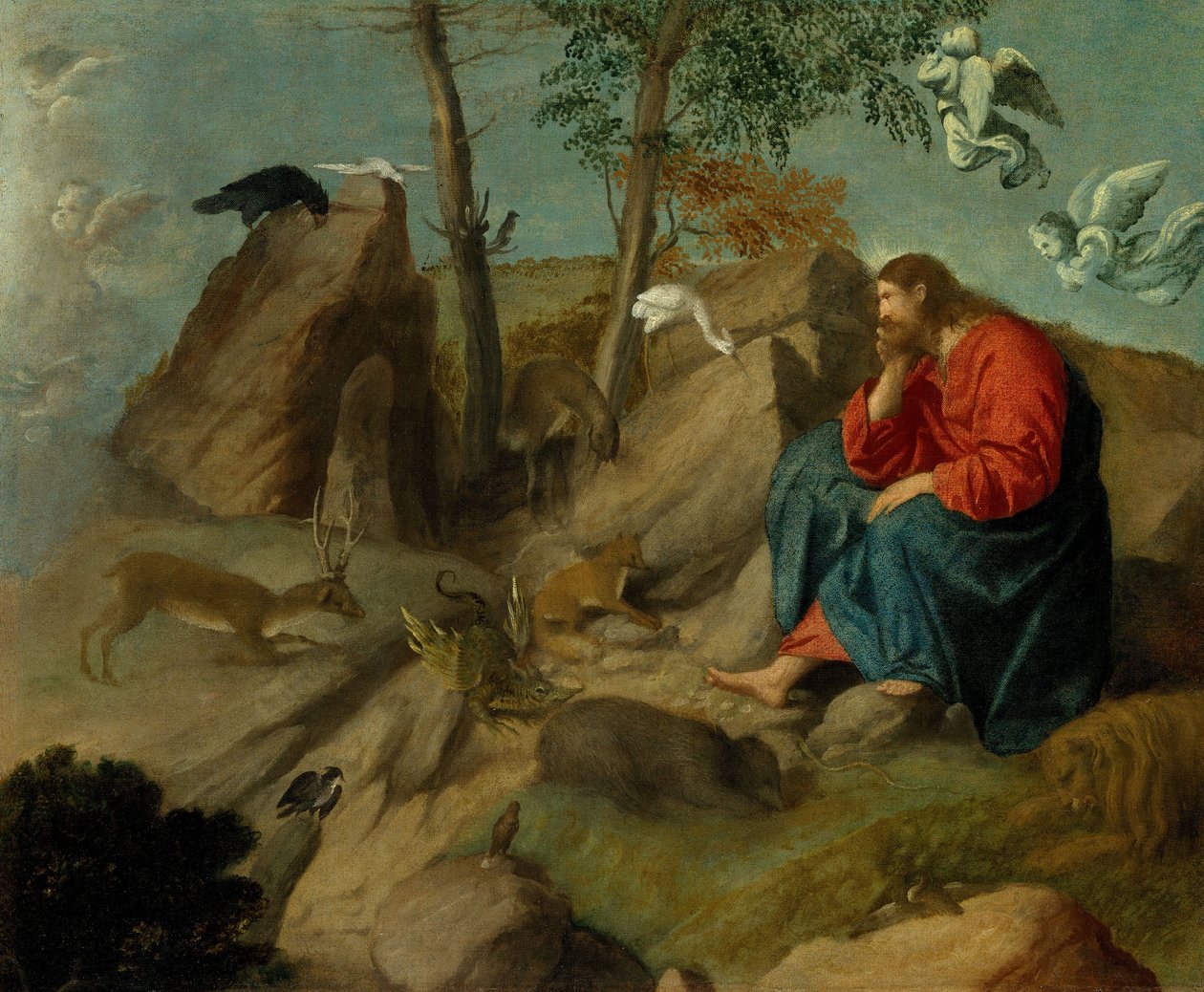 Kristus i ørkenen, ca. 1515-20 af Moretto da Brescia