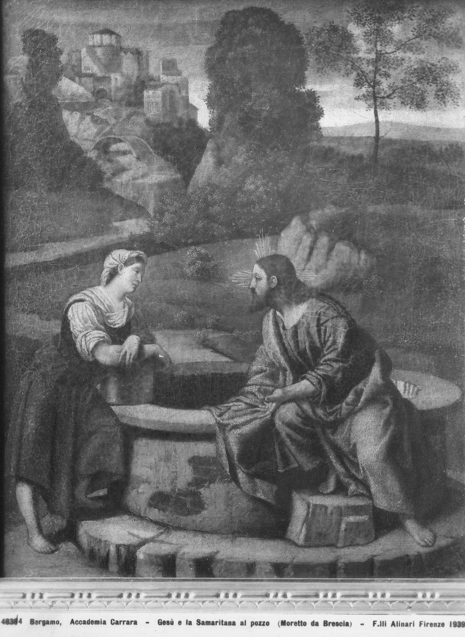 Kristus og samaritaneren ved brønden af Moretto da Brescia