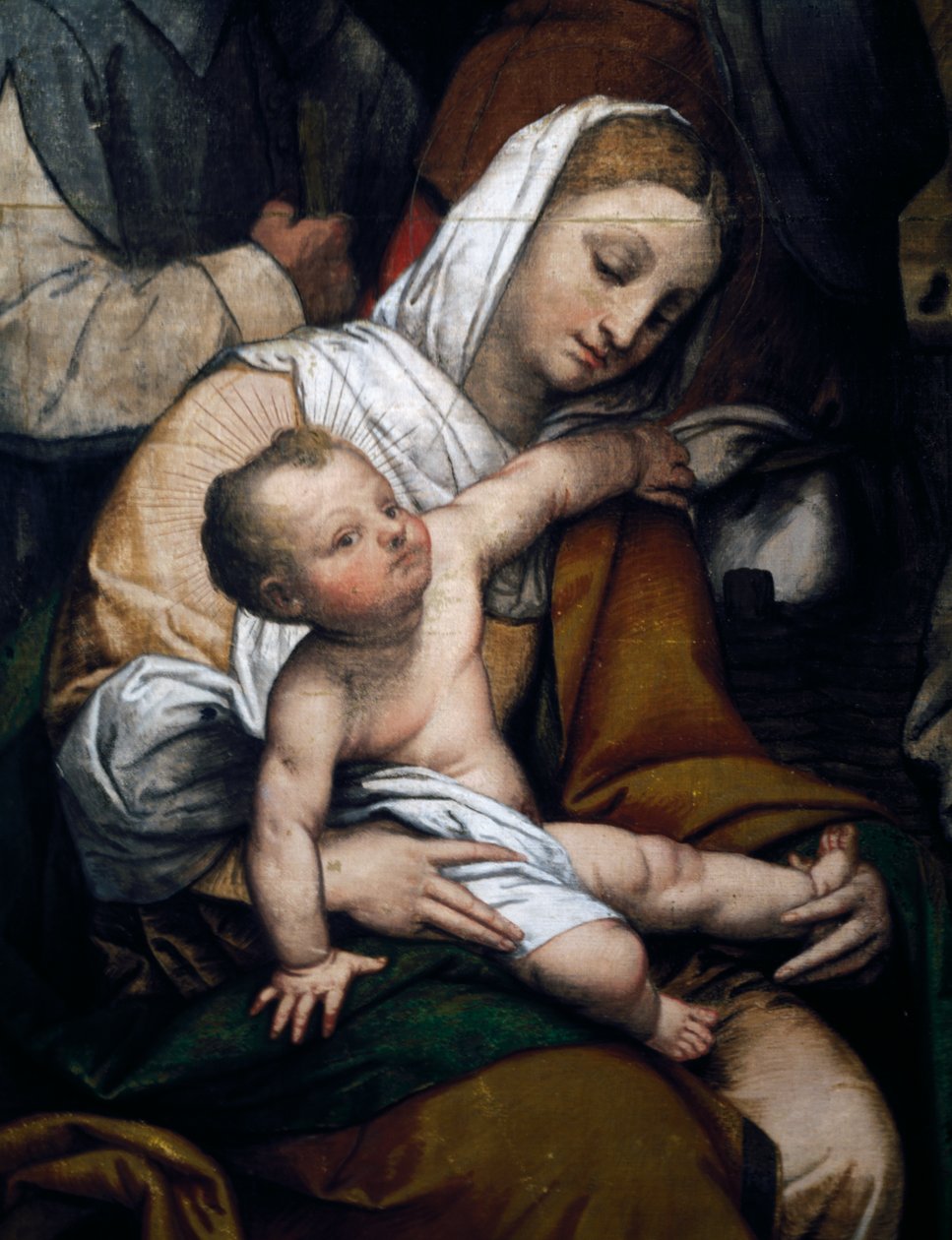 Fødsel eller tilbedelse af hyrder af Moretto da Brescia