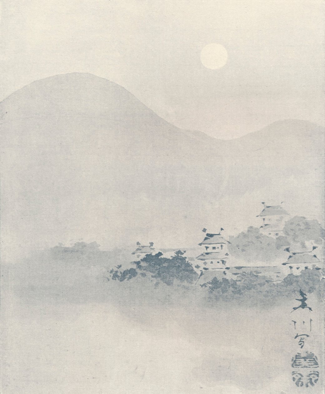 Aftentåge i dalen, c1801 af Mori Sosen