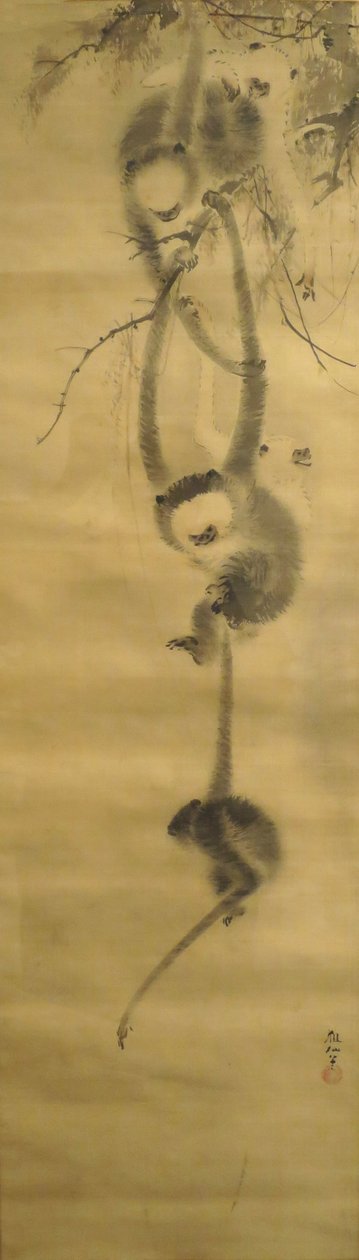 "Fem aber", tilskrevet Mori Sosen, begyndelsen af det 19. århundrede, Honolulu Museum of Art, 4916.1 af Mori Sosen
