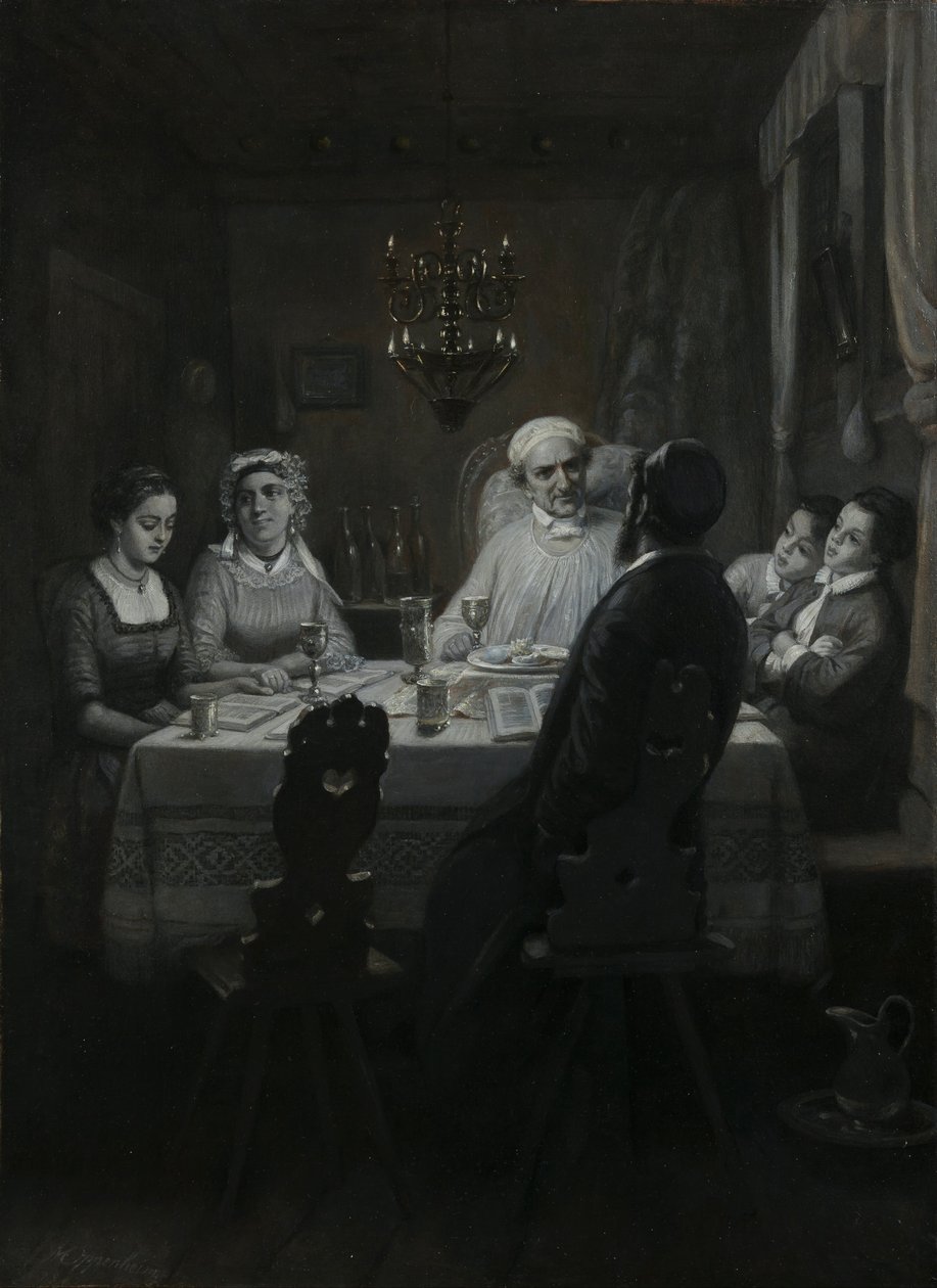 Seder (påskemåltidet) (påskeaften) af Moritz Daniel Oppenheim