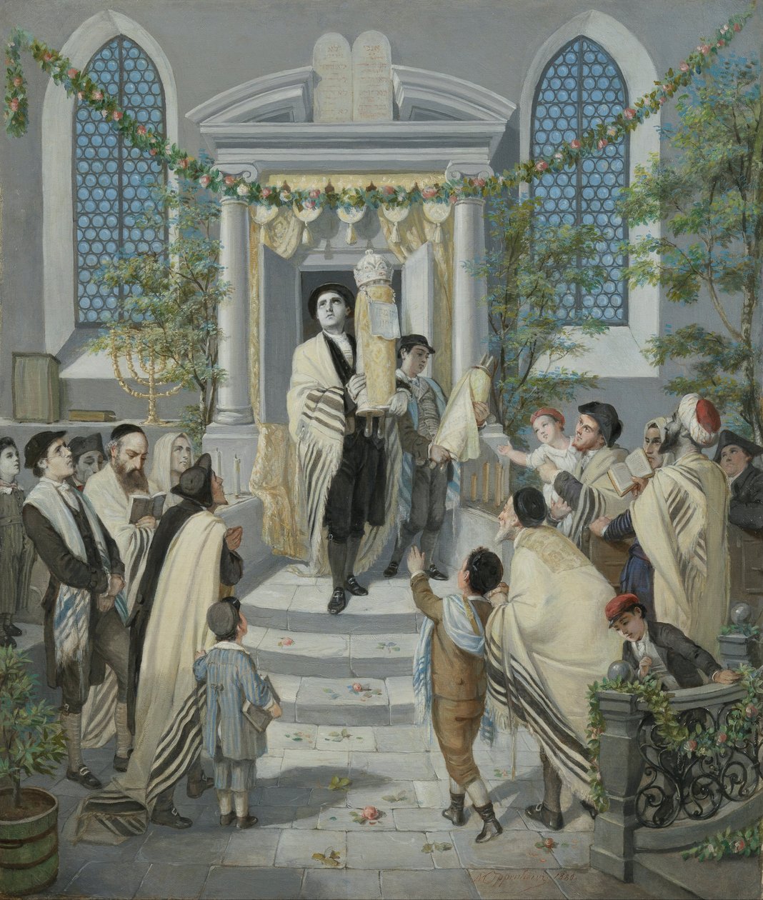 Shavuot (pinsen) (ugen eller pinsefesten) af Moritz Daniel Oppenheim
