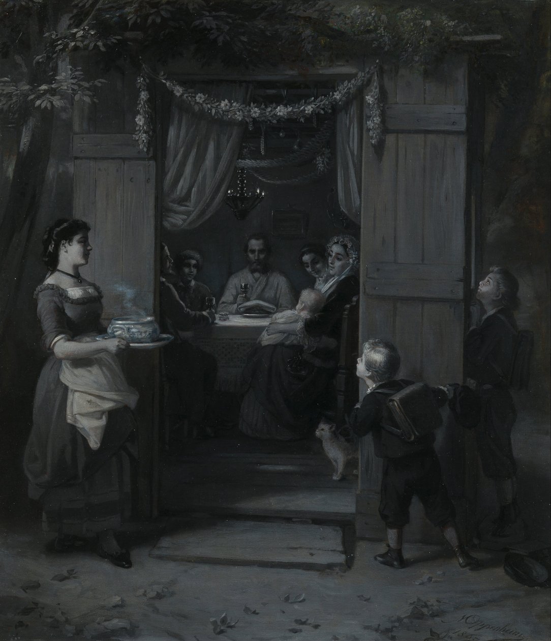 Sukkot (løvhyttefesten) (løvhyttefesten) af Moritz Daniel Oppenheim