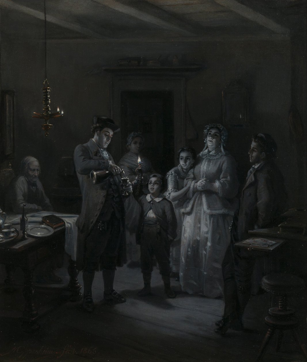 Slutningen af sabbaten (Sabbat-Ausgang) af Moritz Daniel Oppenheim