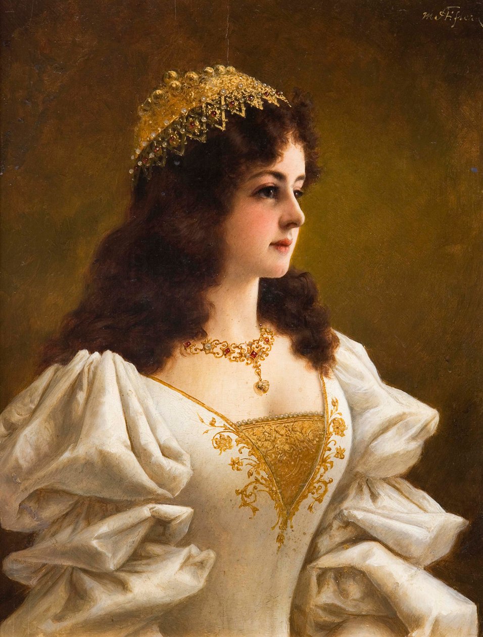 Orientalsk portræt af en pige. af Moritz Stifter