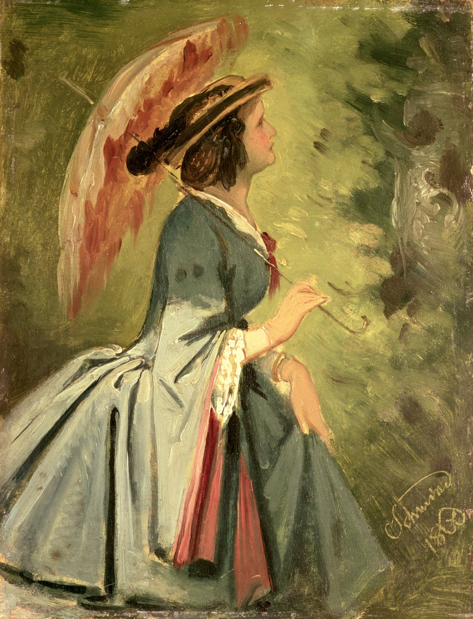 Portræt af Anna, kunstnerens datter, 1860 af Moritz Ludwig von Schwind