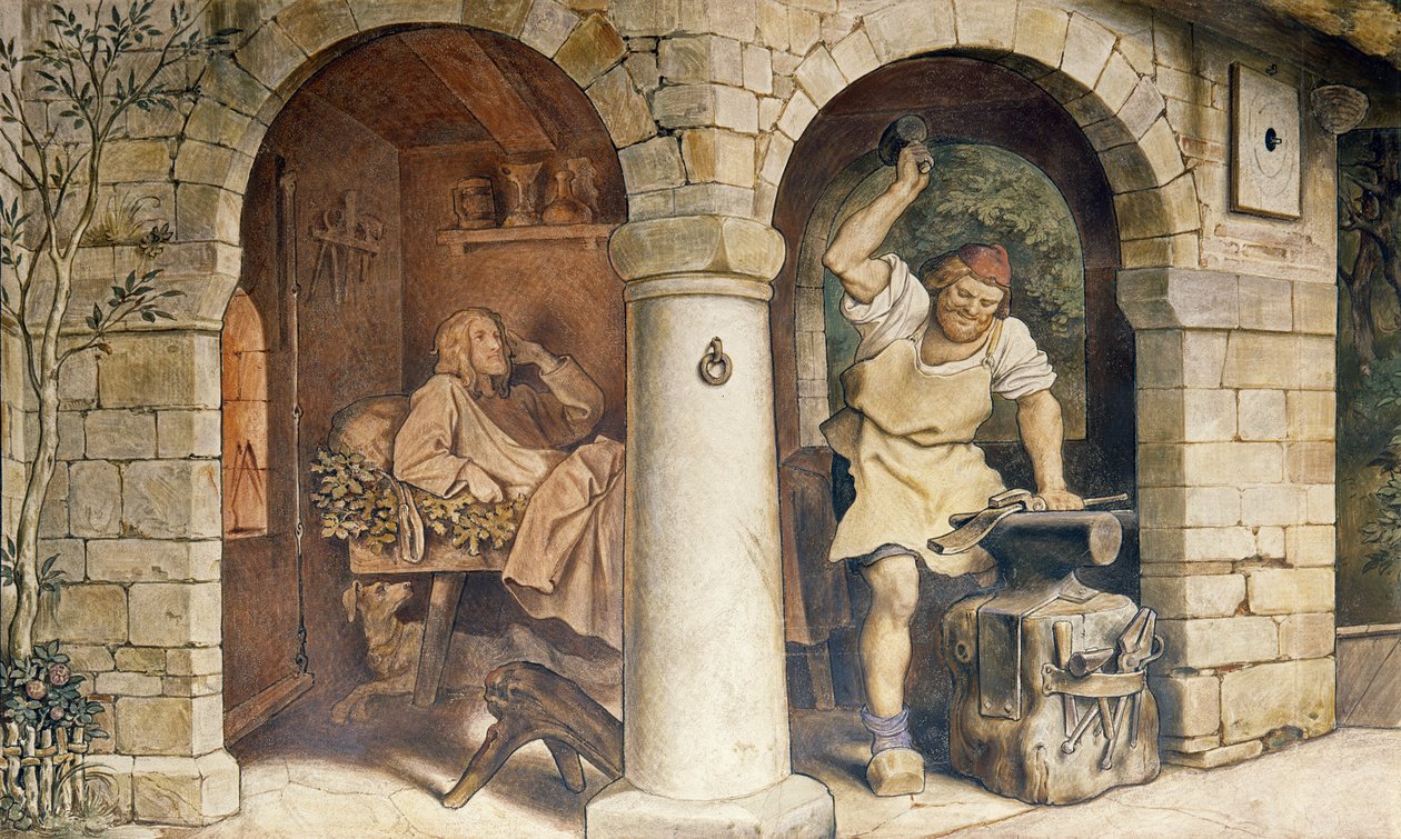 Smeden af Ruhla, ca. 1854 (detaljer) (se også 311146) af Moritz Ludwig von Schwind