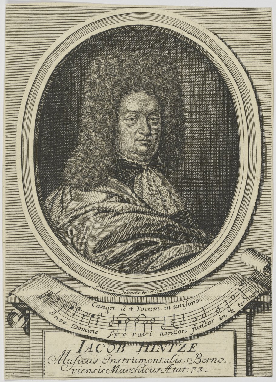 Portræt af Jacob Hintze 1622-1702, 1695. af Moritz Bodenehr