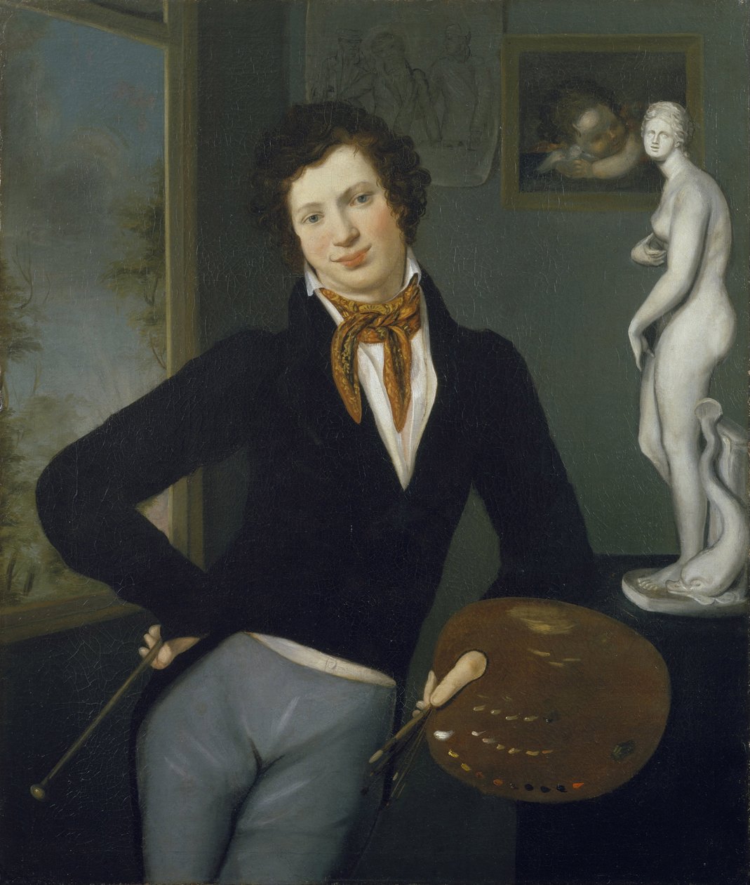 ""Autoportræt"" (Selvportræt) Peinture de Moritz Daniel Oppenheim (1800-1882) 1815-1816 - Olie på lærred - Dim 98,3x83,5 cm Jewish Museum, New York af Moritz Daniel Oppenheim