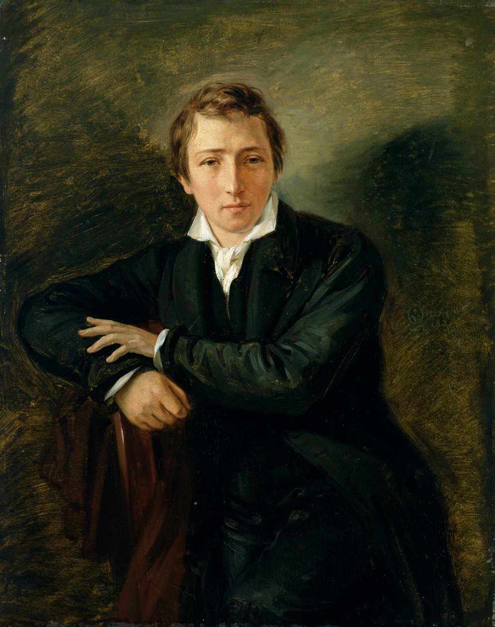 Portræt af Heinrich Heine (1797-1856) 1831 (olie på papir på lærred) af Moritz Daniel Oppenheim