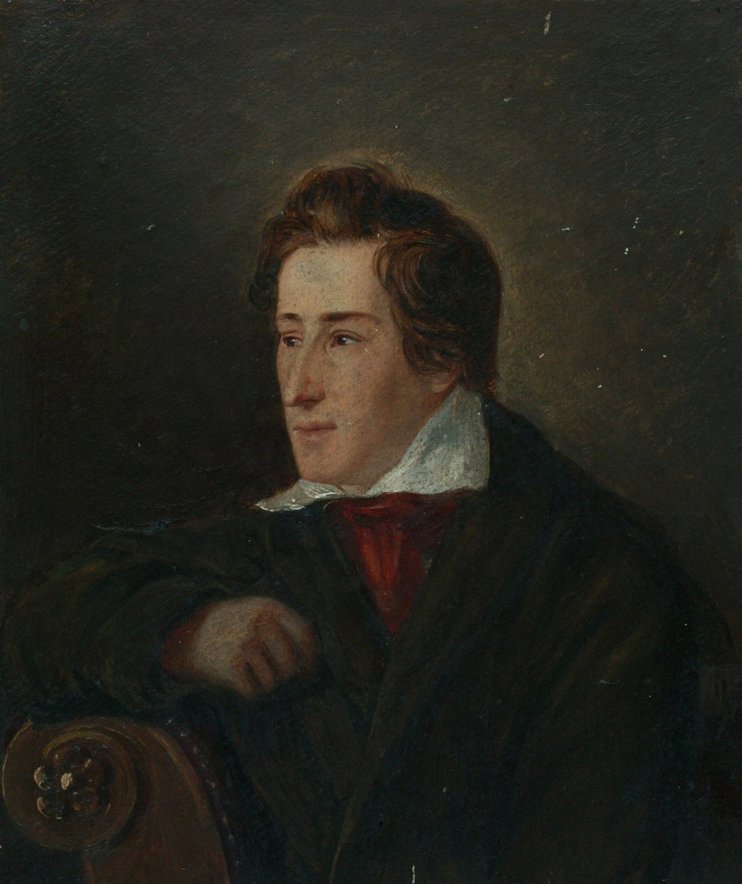 Portræt af digteren Heinrich Heine 1797-1856 af Moritz Daniel Oppenheim