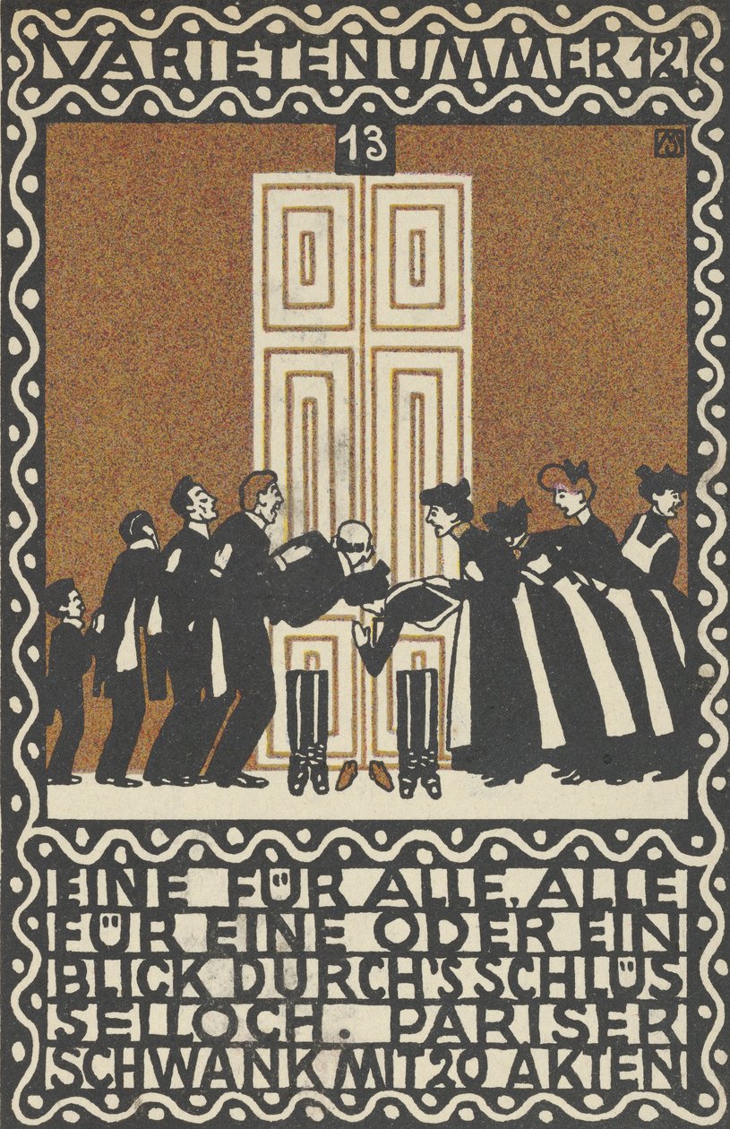 Variety Act 12: One for All, All for One eller et glimt gennem nøglehullet Varietenummer 1..., 1907. af Moritz Jung