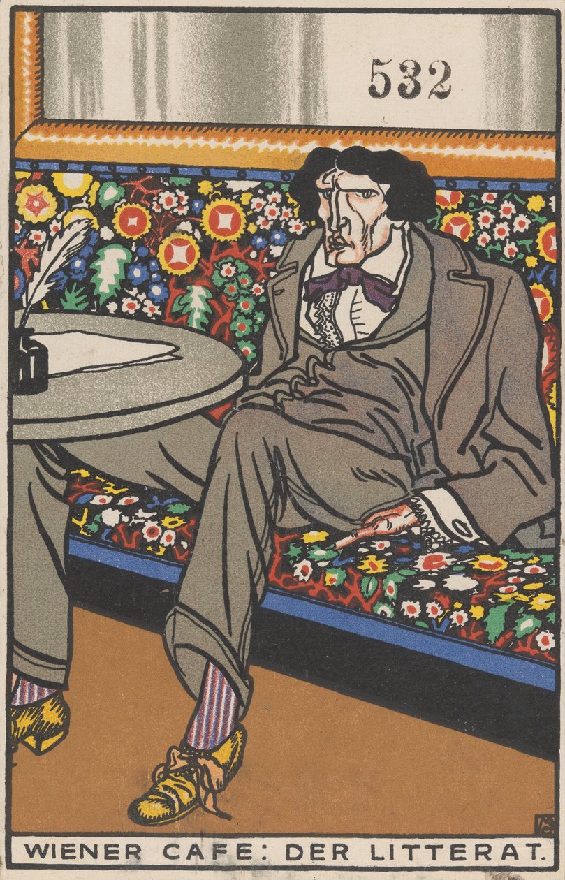 Viennese Café: The Man of Letters Viennese Café: Der Litterat, 1911. af Moritz Jung