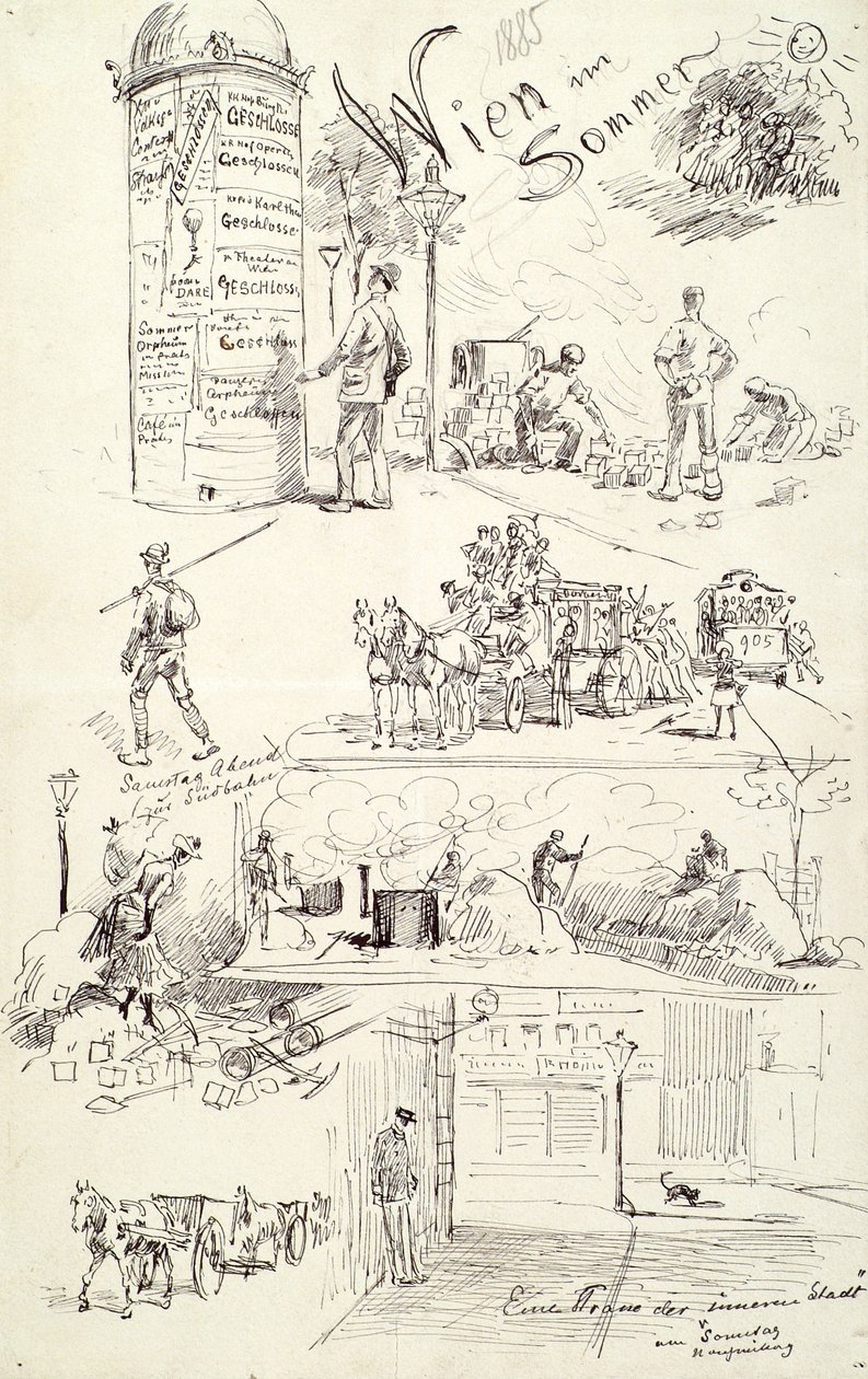 Wienertyper 1885 (Wien om sommeren) af Moritz Ledeli