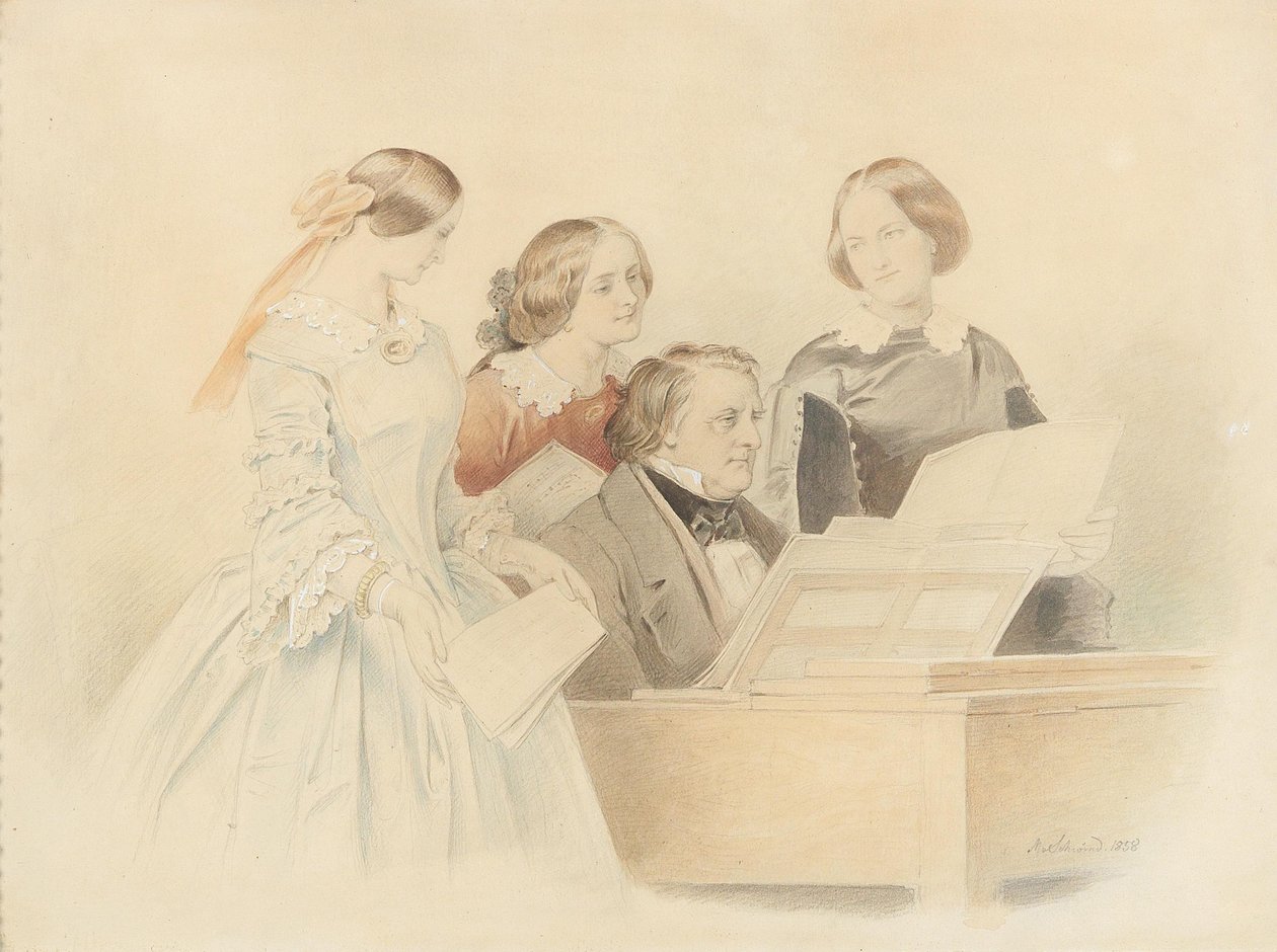 Øvelsen med Franz Lachner, 1858. af Moritz Ludwig von Schwind
