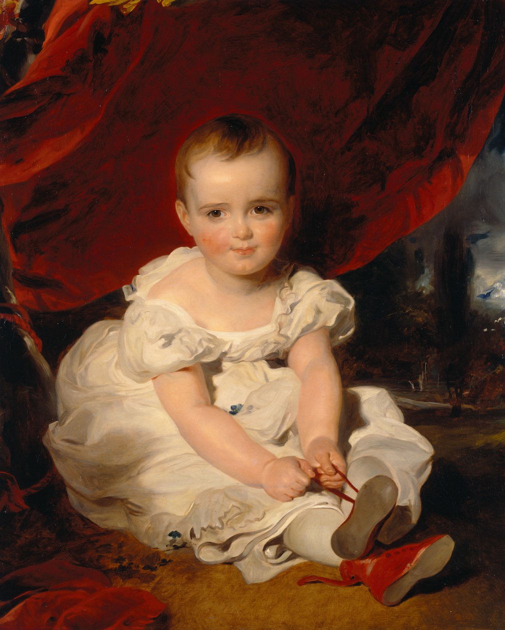 Tysk: Maria Theresia Isabella, Erzherzogin von Österreich (1816 Wien-1867 Albano), Königin beider Sizilien Maria Theresia Isabella, ærkehertuginde af Østrig (1816-1867), dronning af De to Sicilier (1837-1859) af Moritz Michael Daffinger