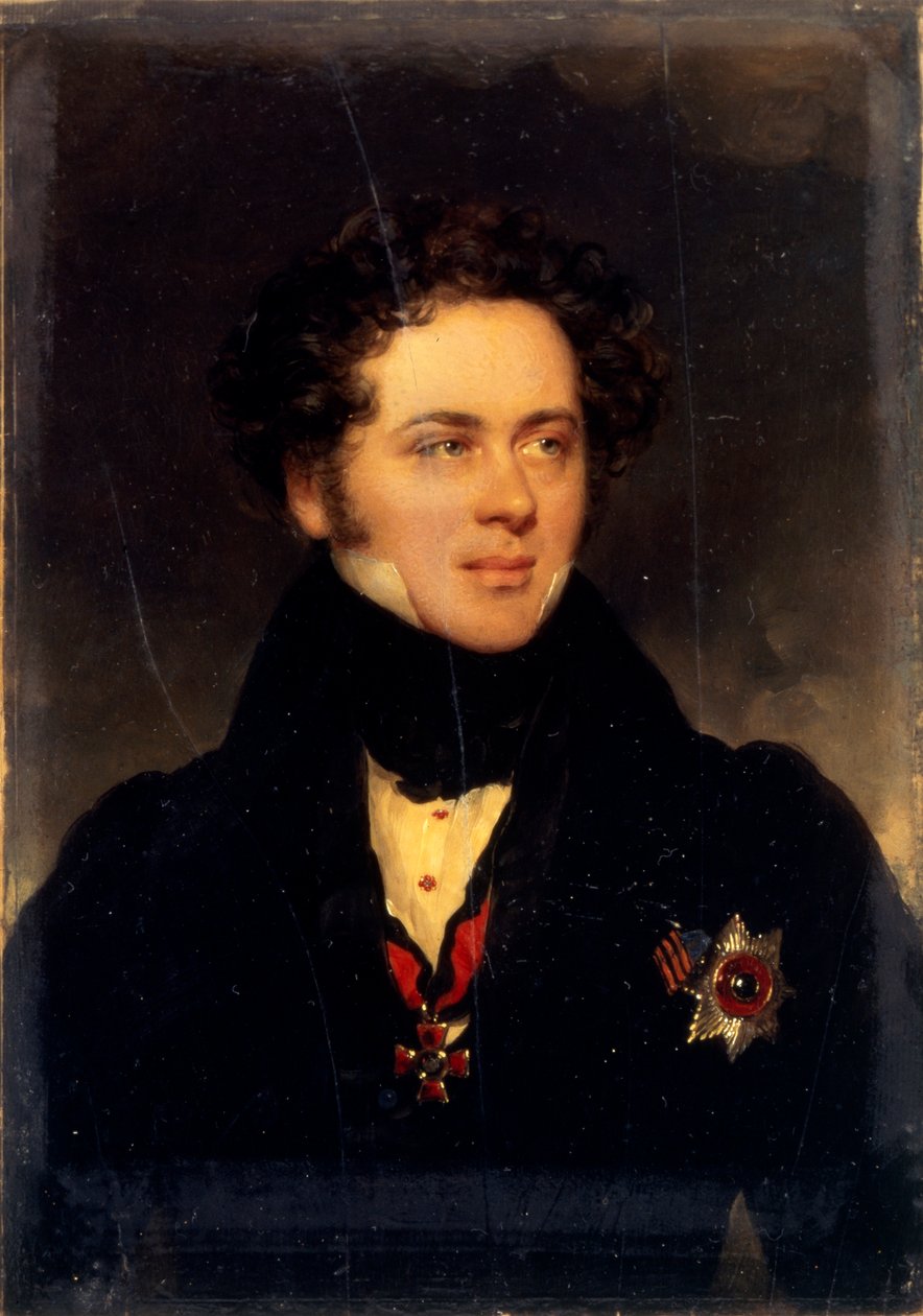 Portræt af grev Alexey Alexeyevich Perovsky 1787-1837, forfatter Antony Pogorelsky, 1827 af Moritz Michael Daffinger