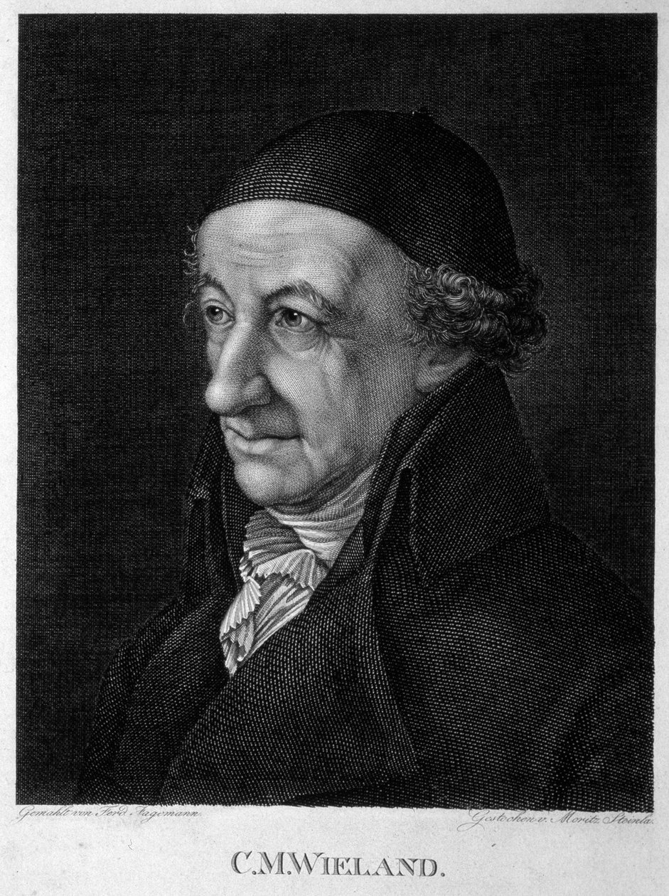 Portræt af digteren og forfatteren Christoph Martin Wieland 1733-1813, 1800-tallet. af Moritz Steinla