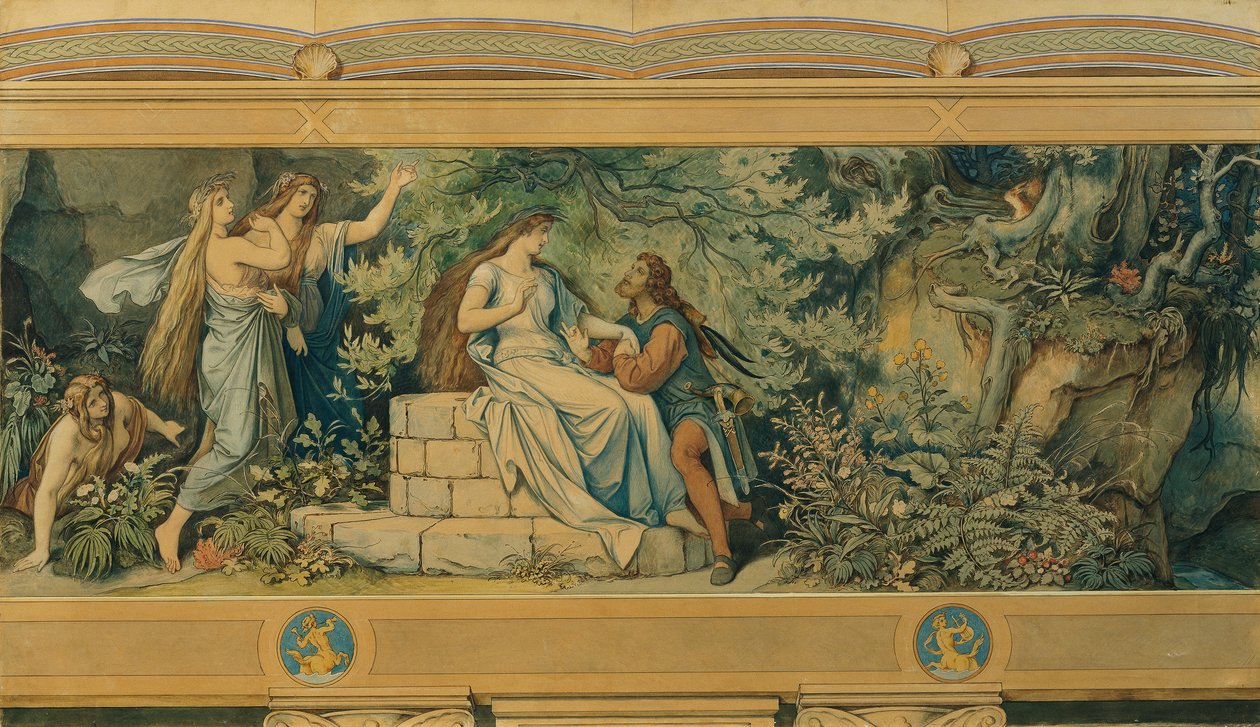 Den smukke Melusine: II. Ved skovfontænen af Moritz Ludwig von Schwind