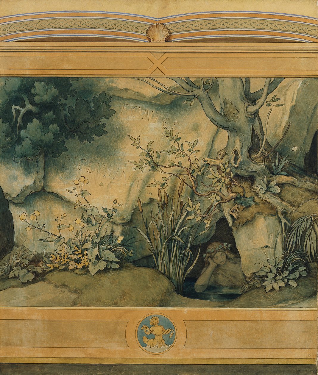 Den smukke Melusine: I. Fontes Melusinae af Moritz Ludwig von Schwind