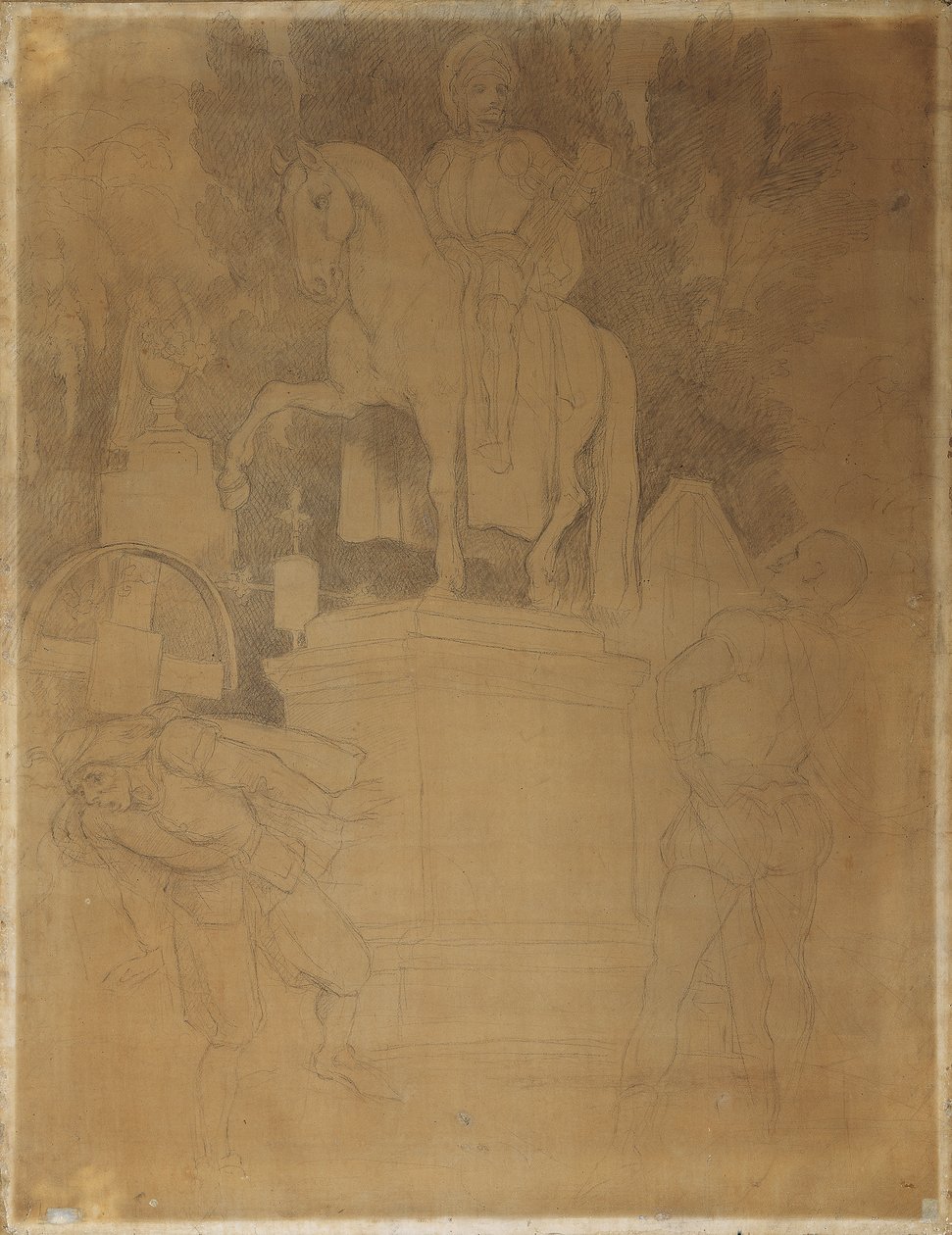 Kirkegårdsscene fra Wolfgang Amadeus Mozarts opera "Don Giovanni" af Moritz Ludwig von Schwind