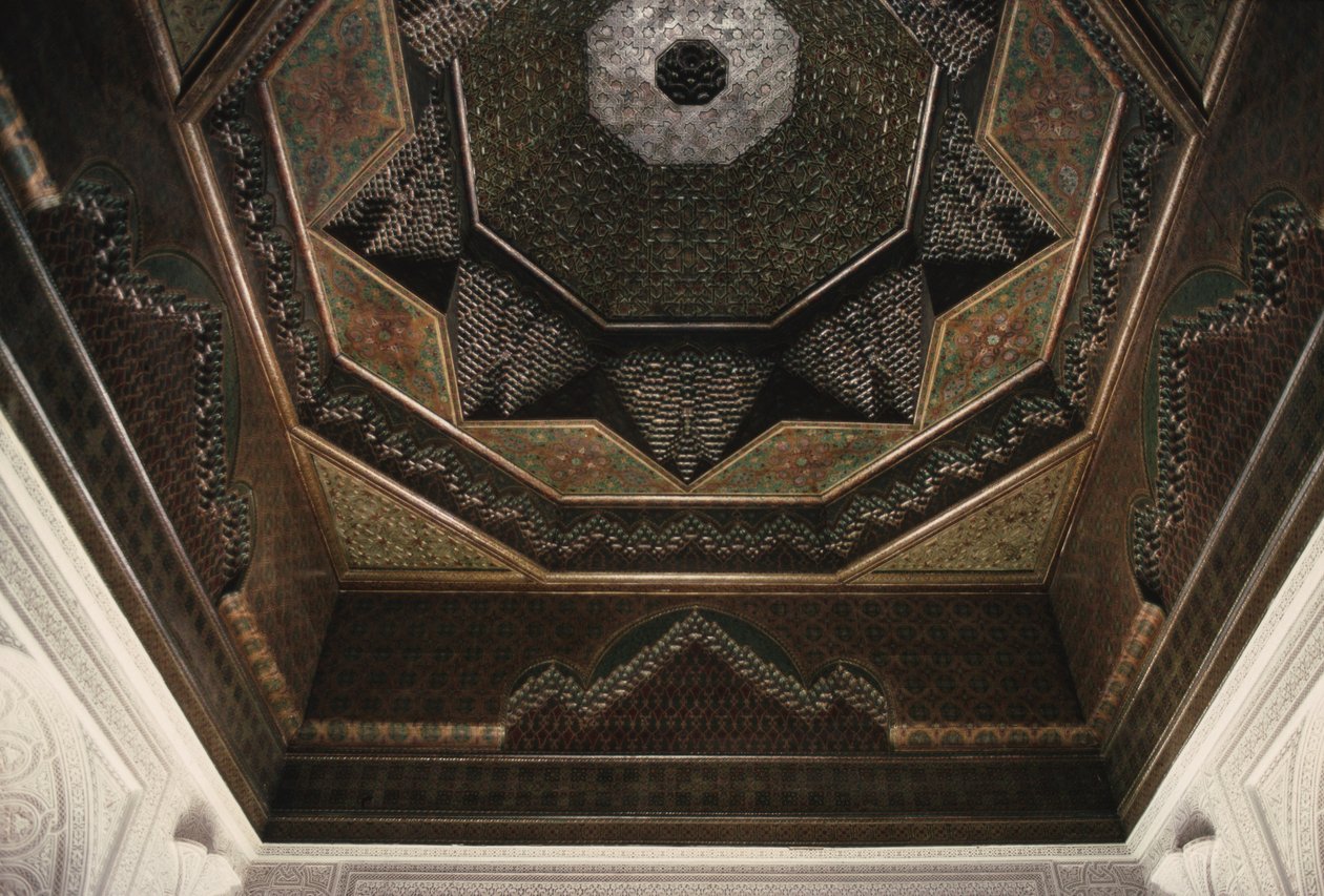 Kasbah of Thamiel glaoui, loftsdetalje (keramik) af Moroccan School