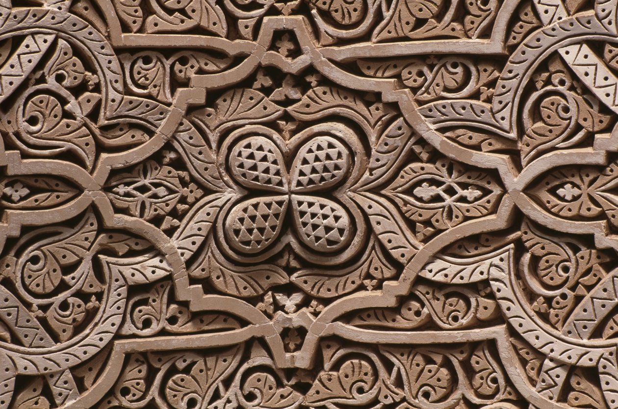Kasbah of Thamiel glaoui, stuk, detalje (keramik) af Moroccan School