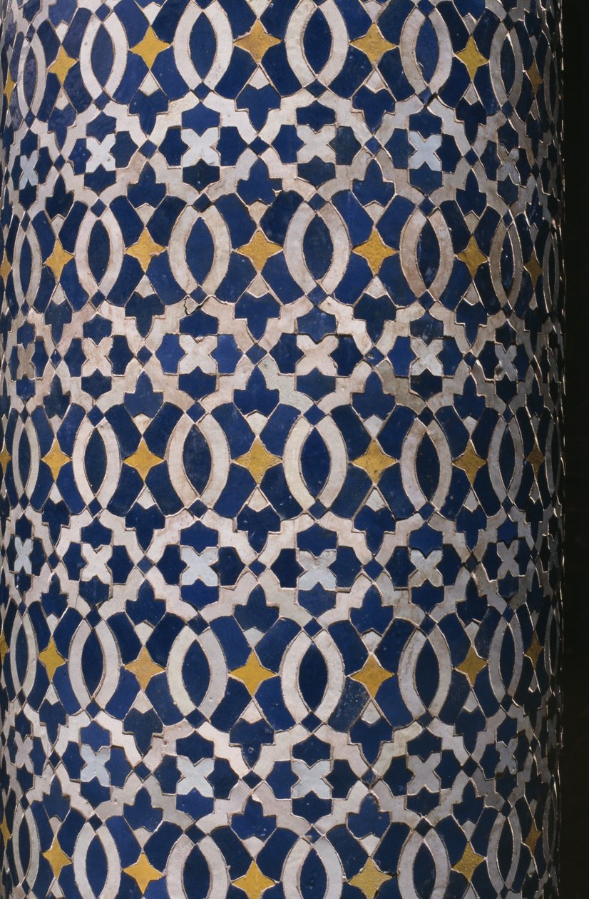 Kasbah of Thamiel glaoui, zellij fliseværk, detalje (keramik) af Moroccan School