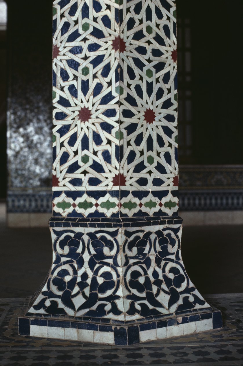 Kasbah of Thamiel glaoui, zellij fliseværk, detalje (keramik) af Moroccan School