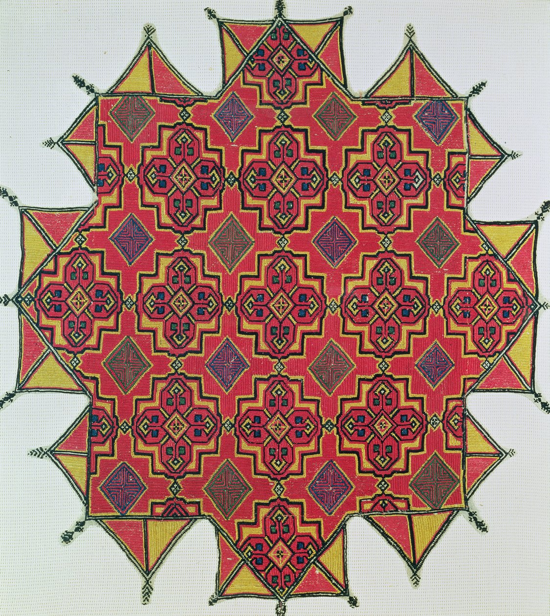 Tekstil med geometrisk mønster (håndarbejde) af Moroccan School