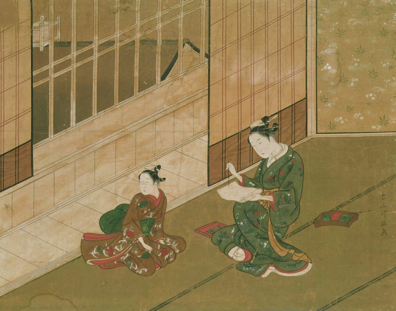 Interiørscene, ca.1730 af Moromasa