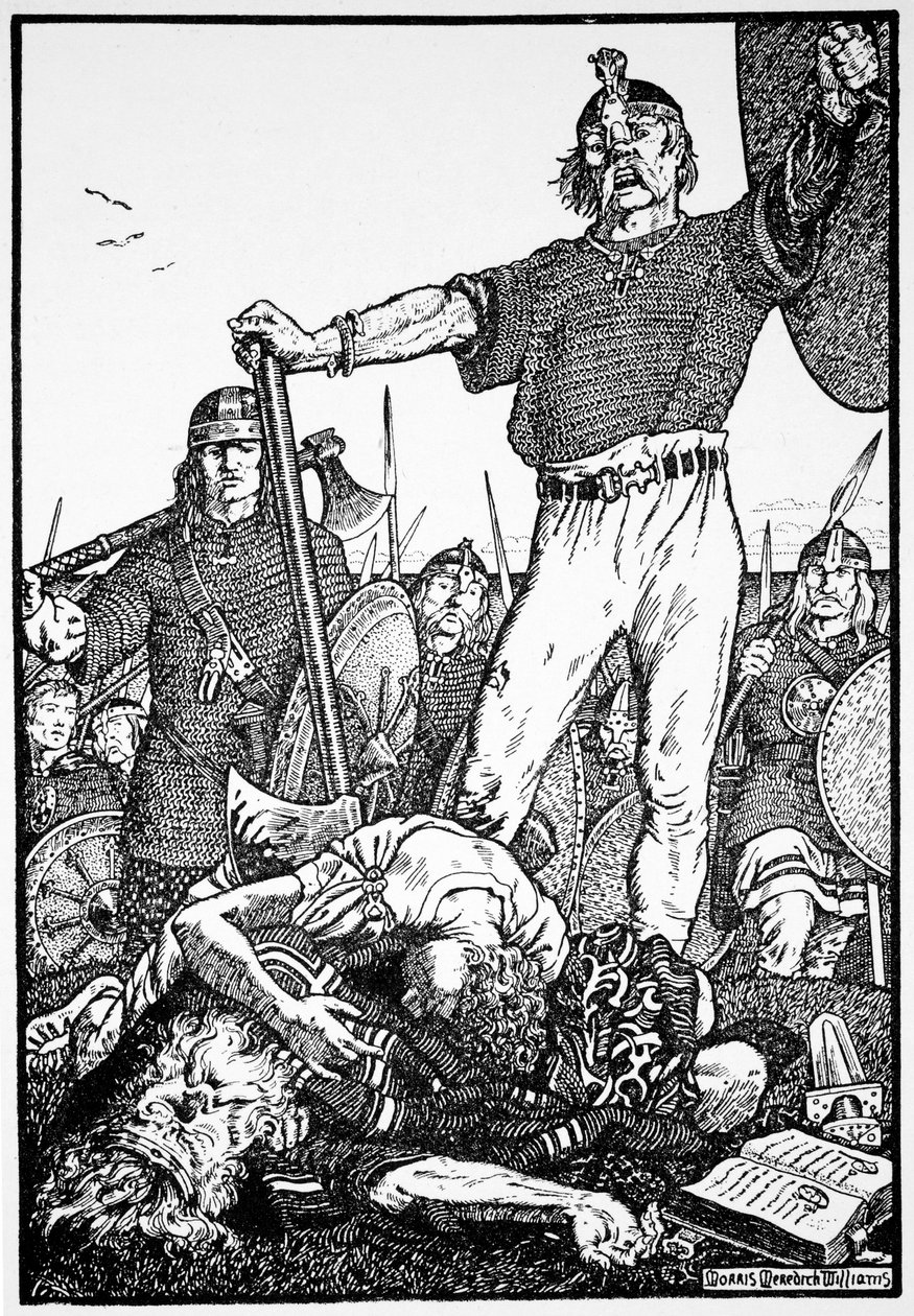 Brian Borus død i slaget ved Clontarf, Irland, 1014 1913. af Morris Meredith Williams