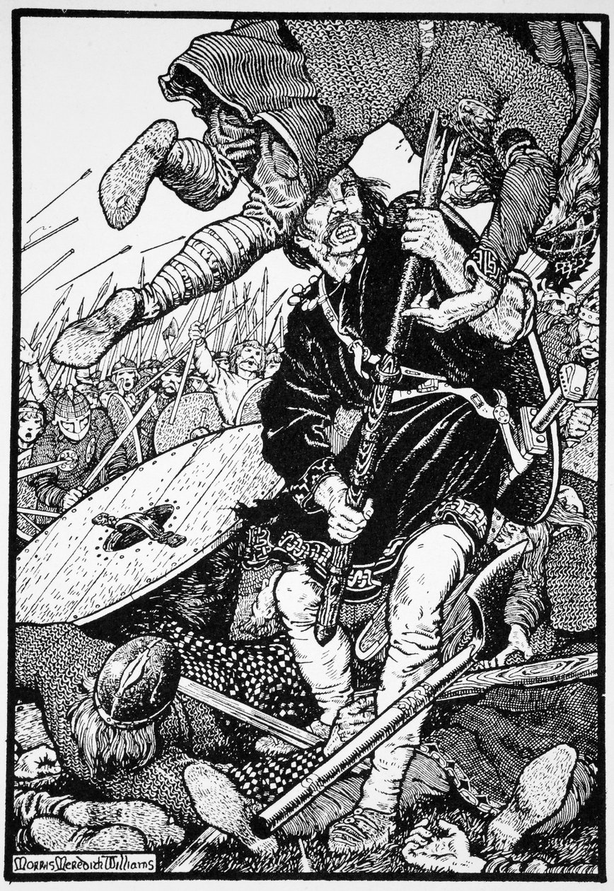 Thorolf dræber Earl Hring i Brunanburgh, 1913. af Morris Meredith Williams