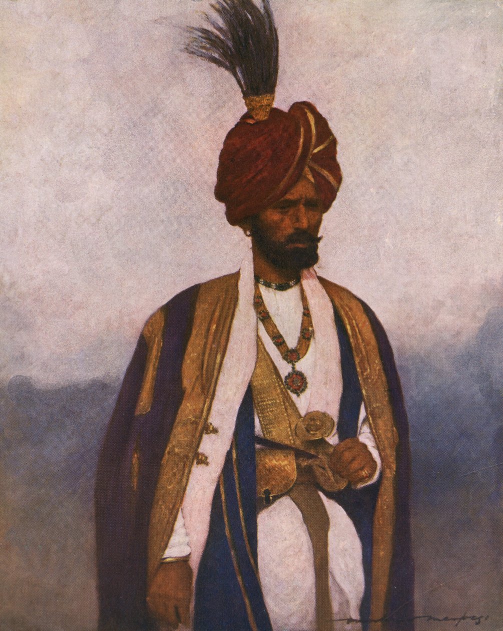 Sowar fra det 17. Dogra Regiment - begyndelsen af det 20. århundrede af Mortimer Ludington Menpes